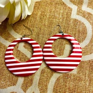 Retro Striped Hoop Earrings